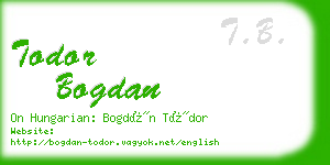 todor bogdan business card